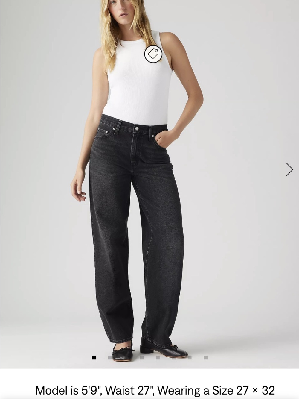 Levi's Black Baggy Dad Jeans